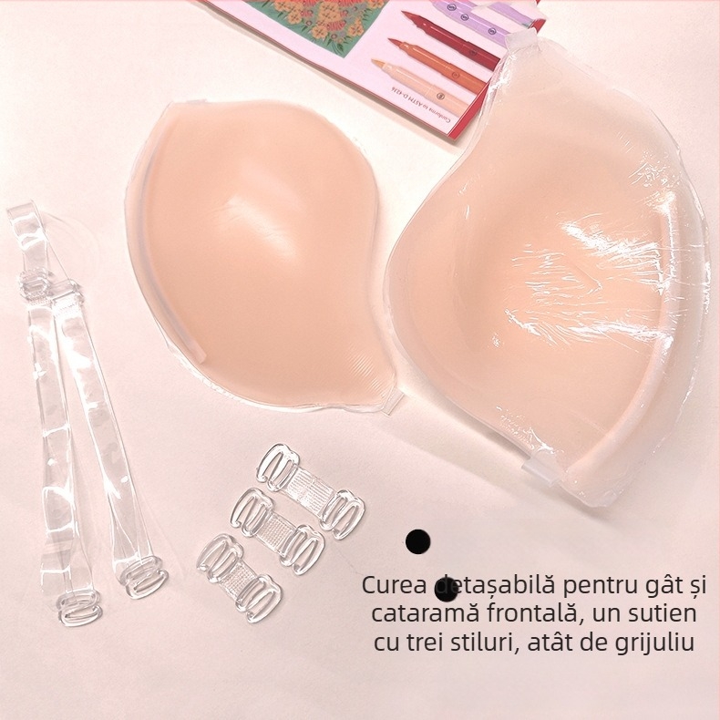 Patch invizibil din silicon Mango pentru sutien, cataramă frontală, agățat, gât push-up, rochie de mireasă, lenjerie sexy, patch-uri subțiri pentru sutien