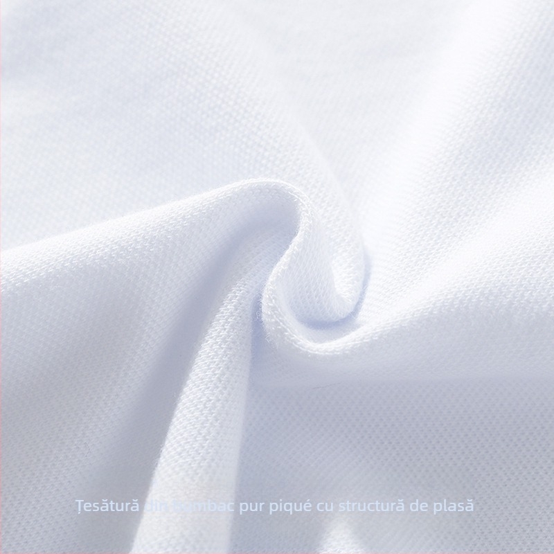 Tricou polo alb pentru copii, cu mânecă scurtă, cu rever, tricou mare pentru copii, din bumbac, fete, de vară, subțire, uniformă școlară, tricou