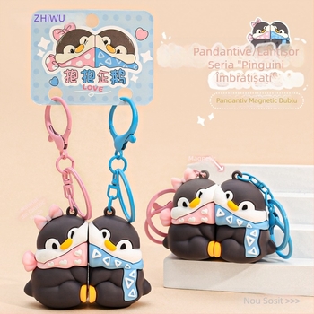 Nou îmbrățișând pinguin magnetic cuplu cadou breloc drăguț student mic cadou păpușă en-gros geantă pandantiv