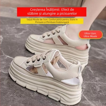 Pantofi de primăvară transfrontalieri cu talpă groasă, mici, albi, respirabili, pantofi de pâine, pantofi de damă cu jumătate de pedală, comerț exterior, comerț transfrontalier