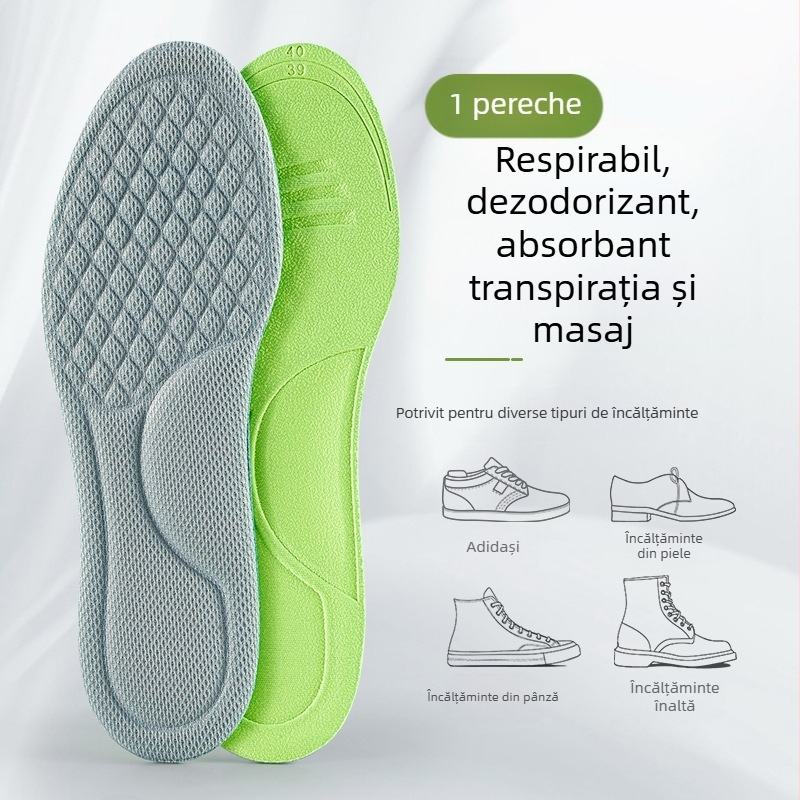 Deodorant Mugwort și branț inodor fără miros, masaj absorbant de transpirație, moale și confortabil, pentru bărbați și femei, picioare transpirate, respirabil și uscat, pantofi sport, cizme