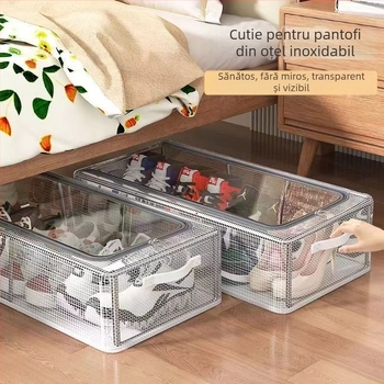 Cutie de depozitare transparentă pentru pantofi, capacitate mare, artefact, economisire spațiu auto, pliabilă, rezistentă la praf, cutie de depozitare pentru pantofi din plastic anti-oxidare