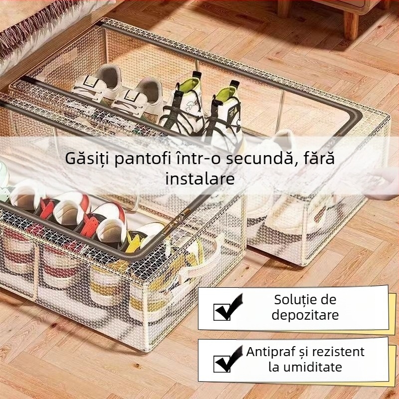 Cutie de depozitare transparentă pentru pantofi, capacitate mare, artefact, economisire spațiu auto, pliabilă, rezistentă la praf, cutie de depozitare pentru pantofi din plastic anti-oxidare