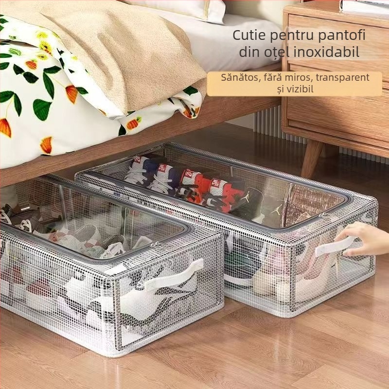 Cutie de depozitare transparentă pentru pantofi, capacitate mare, artefact, economisire spațiu auto, pliabilă, rezistentă la praf, cutie de depozitare pentru pantofi din plastic anti-oxidare