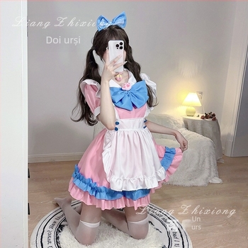 În stoc, costum sexy de servitoare, roz, albastru, moale, drăguță, servitoare, drăguță, cosplay, anime, rochie de prințesă bidimensională