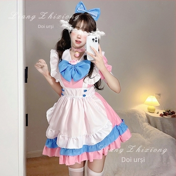 În stoc, costum sexy de servitoare, roz, albastru, moale, drăguță, servitoare, drăguță, cosplay, anime, rochie de prințesă bidimensională