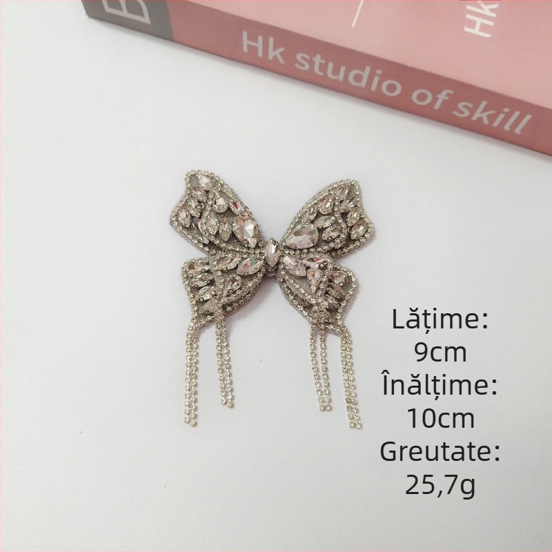 Nou stil nordic Tassel complet diamant arc pânză pantof floare tocuri înalte accesorii DIY autoadezive toc decorare