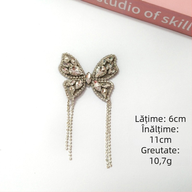 Nou stil nordic Tassel complet diamant arc pânză pantof floare tocuri înalte accesorii DIY autoadezive toc decorare