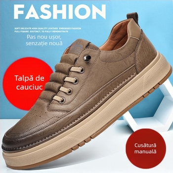 Pantofi sport pentru bărbați, toamna 2025, din piele moale, cu talpă moale, la modă, versatil, de zi cu zi, casual, din piele, adidași, en-gros