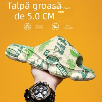 Papuci de casă pentru bărbați, vară nouă, antiderapanți, slip-on, papuci slip-on, la modă, sandale casual cu platformă, la modă