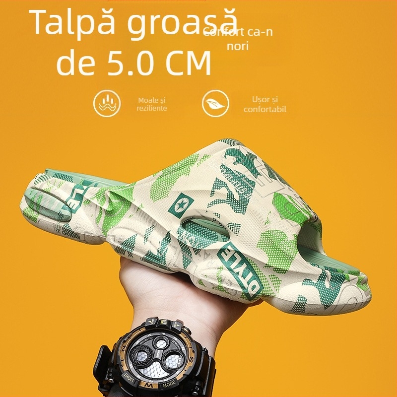 Papuci de casă pentru bărbați, vară nouă, antiderapanți, slip-on, papuci slip-on, la modă, sandale casual cu platformă, la modă