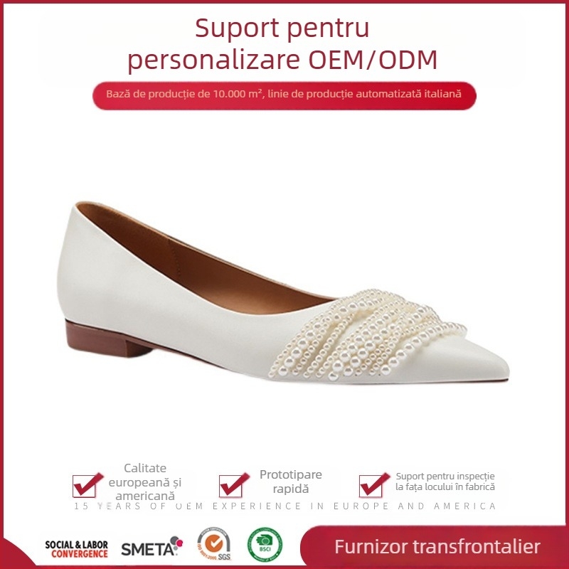 Pantofi de damă cu talpă plată, stil retro francez, de nișă, pentru comerț exterior transfrontalier, de calitate europeană și americană