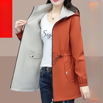 Geacă de primăvară cu explozii transfrontaliere, lungă, en-gros, 2025, nouă geacă scurtă cu burete subțire, față-verso, en-gros