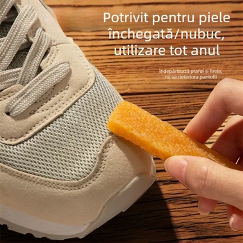 Șervețel de îndepărtare a petelor din piele întoarsă Jiefu Shi autentic pentru cizme de zăpadă din piele întoarsă, șervețel de curățare din piele de căprioară, radieră pentru pantofi albi