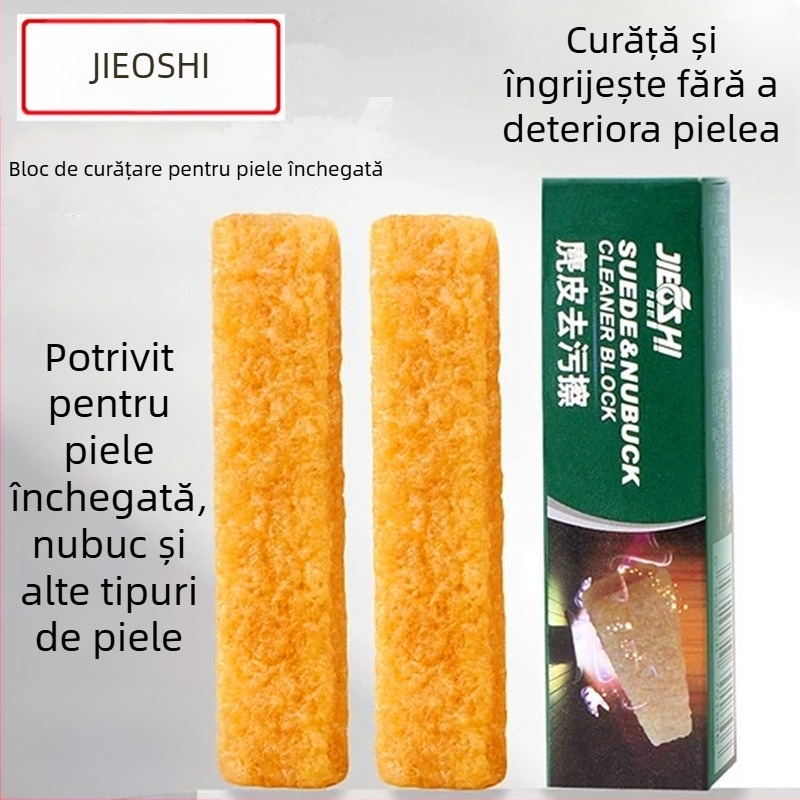 Șervețel de îndepărtare a petelor din piele întoarsă Jiefu Shi autentic pentru cizme de zăpadă din piele întoarsă, șervețel de curățare din piele de căprioară, radieră pentru pantofi albi