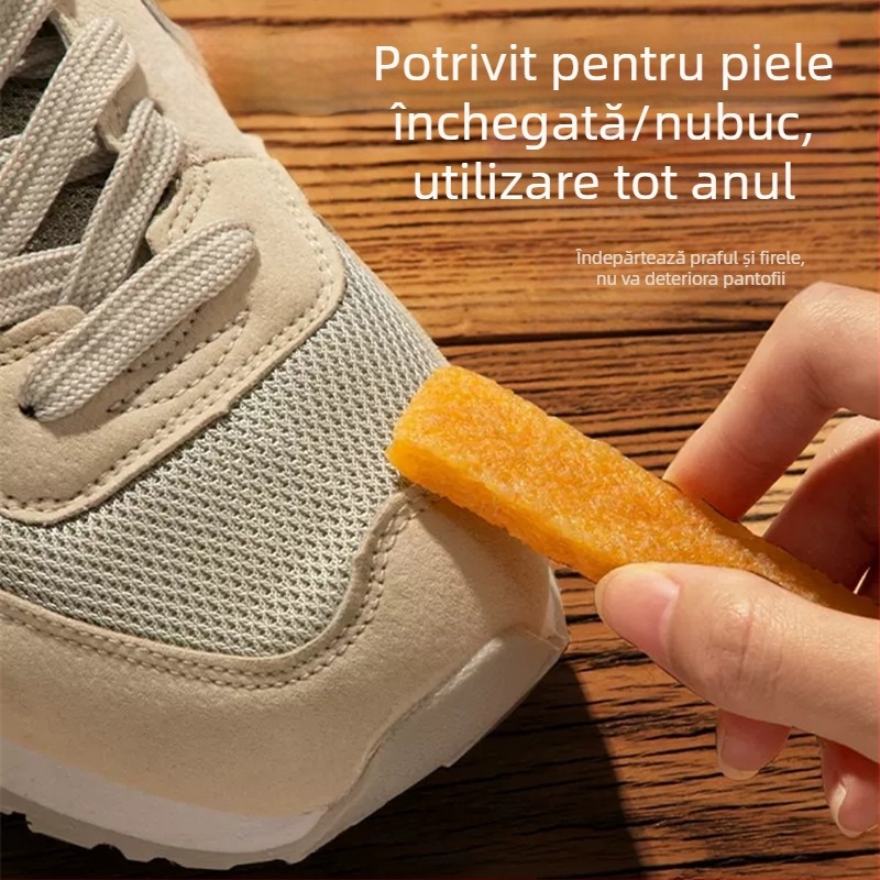 Șervețel de îndepărtare a petelor din piele întoarsă Jiefu Shi autentic pentru cizme de zăpadă din piele întoarsă, șervețel de curățare din piele de căprioară, radieră pentru pantofi albi