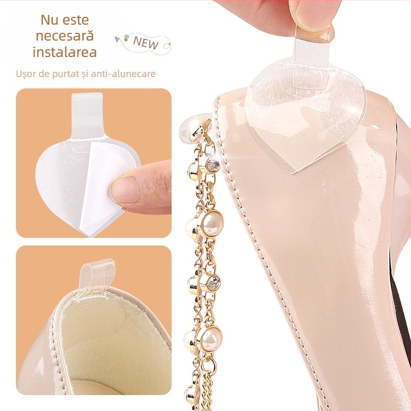 Șireturi cu lanț de perle și diamant, pantofi cu toc înalt, fără instalare, fără șireturi, curea leneșă anti-cădere pentru călcâi