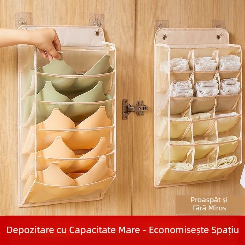 Depozitare agățată, depozitare gratuită, dulap montat pe perete, lenjerie intimă, dormitor, piept de șosete, cutie de depozitare perforată, geantă de depozitare