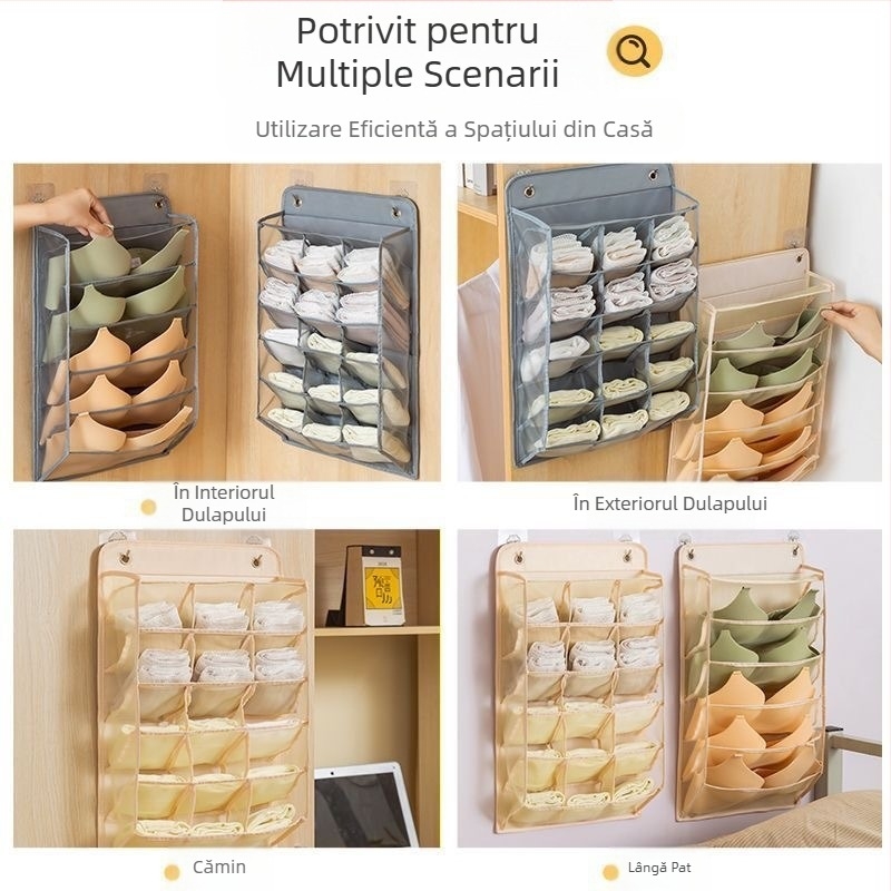 Depozitare agățată, depozitare gratuită, dulap montat pe perete, lenjerie intimă, dormitor, piept de șosete, cutie de depozitare perforată, geantă de depozitare