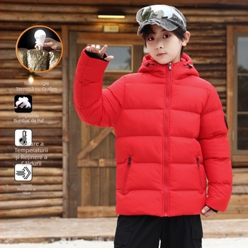 Jachetă de iarnă pentru copii, cu bumbac căptușit, negru, auriu, scurtă, mare, îngroșată, caldă, cu bumbac căptușit, impermeabilă, costum de pâine pentru băieți