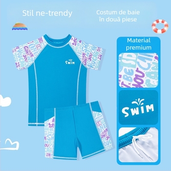 Costume de baie noi pentru copii, băieți, 2025, costume de baie noi, cu imprimeu divizat, pentru bebeluși, băieți, antrenament profesional, en-gros