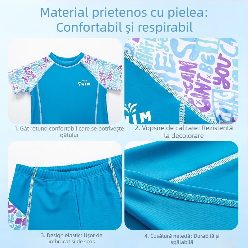 Costume de baie noi pentru copii, băieți, 2025, costume de baie noi, cu imprimeu divizat, pentru bebeluși, băieți, antrenament profesional, en-gros