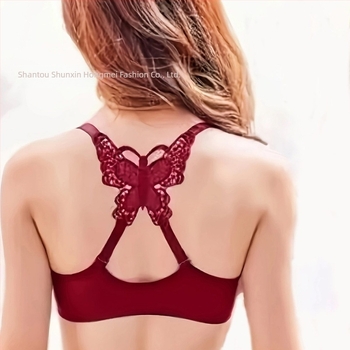 Sutien de vară nou din dantelă fluture frumos spate cataramă față pentru fete sexy fără sudură cu armătură push-up sutien cu cataramă față