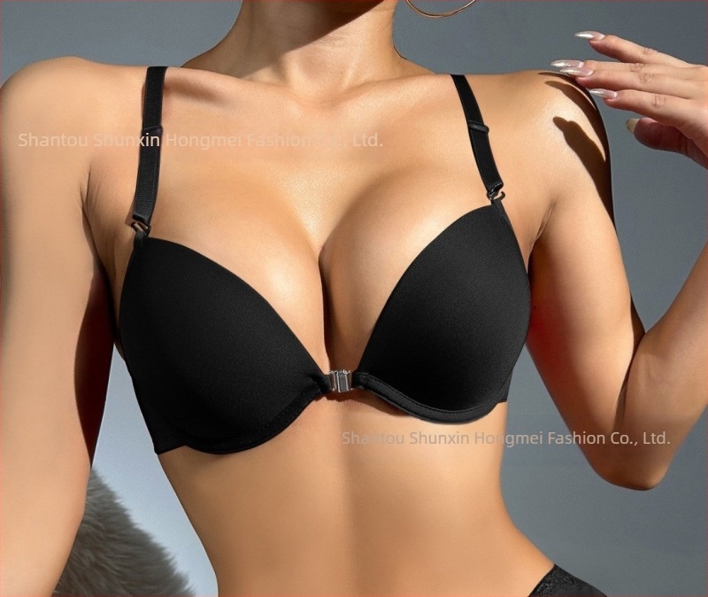Sutien de vară nou din dantelă fluture frumos spate cataramă față pentru fete sexy fără sudură cu armătură push-up sutien cu cataramă față