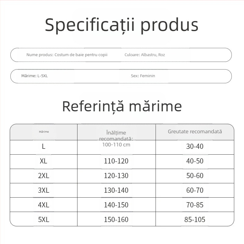 Costum de baie pentru fete, două piese, cu mâneci lungi și pantaloni lungi, pentru copii 4–12 ani