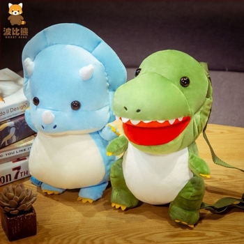 Tyrannosaurus Triceratops dinozaur jucărie de pluș rucsac pentru sugari și copii rucsac transfrontalier dropshipping mașină de prins păpușă