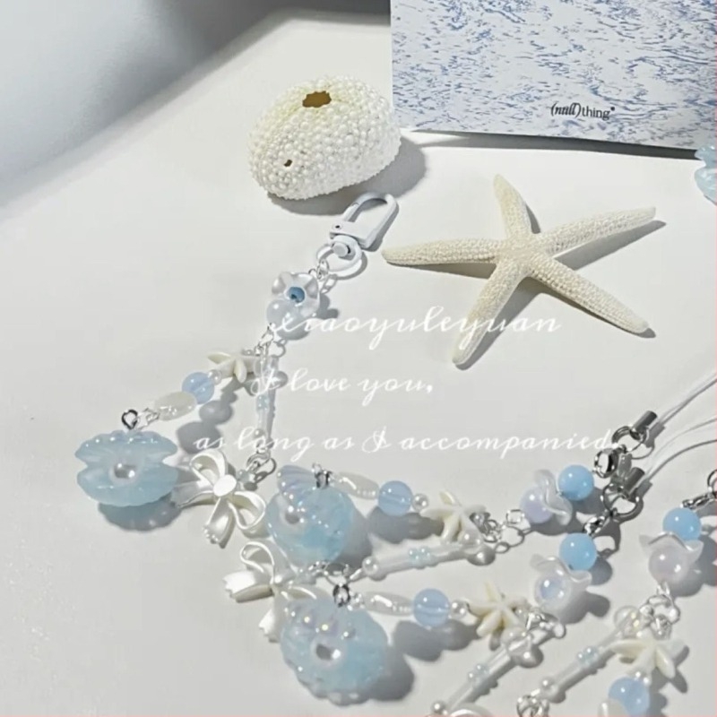 [Scoică albastră] Breloc manual cu mărgele, legenda mării albastre, ins wind, pandantiv pentru geantă și cameră