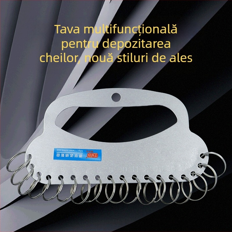 Tavă pentru chei metalică îngroșată, depozitare pentru inel de chei, marcare pentru chei, clasificare, gestionare a cheilor, cataramă pentru inel de chei, șir de carduri