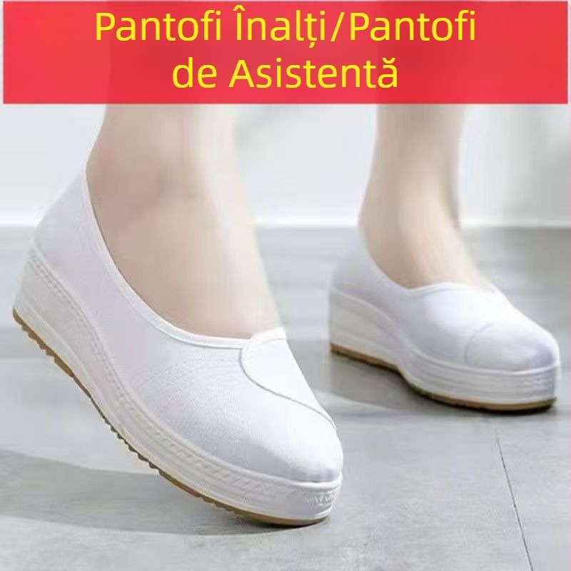 Pantofi sport albi puri pentru asistentă medicală, pentru băieți și fete, pantofi de performanță pentru gimnastică școlară, pantofi mici albi, pantofi de arte marțiale, pantofi de lucru plați pentru spital