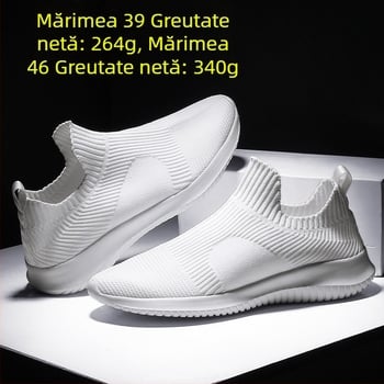 Pantofi sport pentru bărbați, mărimea 46, de primăvară și de vară, cu slip-on, leneși, pentru bărbați, cu plasă zburătoare, pantofi sport casual, pantofi la modă, cu slip-on