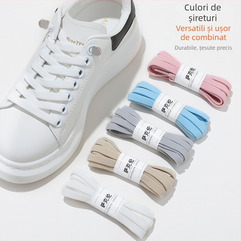 Șireturi leneșe fără cravată, artefacte pentru bărbați și femei, pantofi albi mici pentru copii, cataramă cu frânghie plată, fără cravată, alb-negru, fără cravată, pentru copii