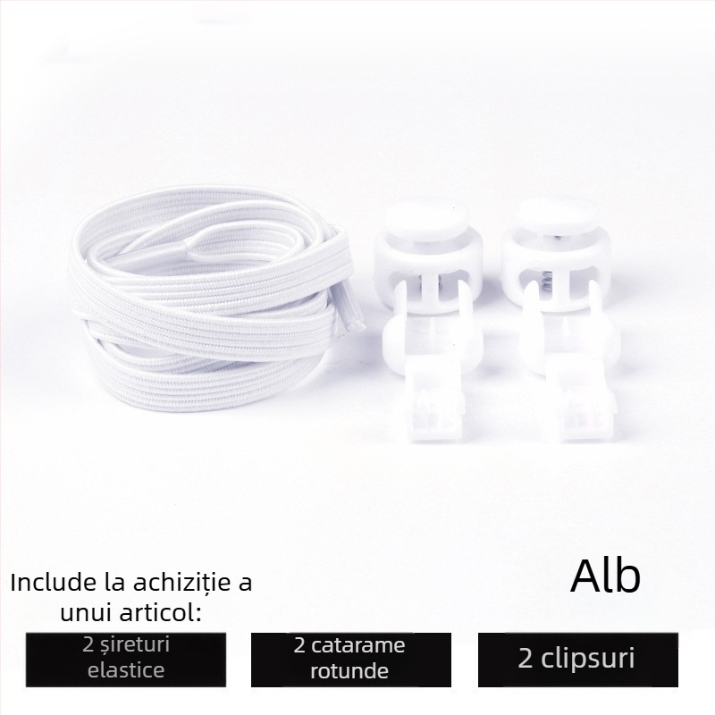 Șireturi leneșe pentru bărbați și femei, pantofi sport elastici fără cravate pentru copii, pantofi mici albi, fără cravate, cataramă la modă, elastică, personalitate