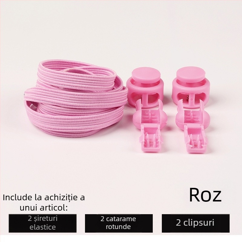 Șireturi leneșe pentru bărbați și femei, pantofi sport elastici fără cravate pentru copii, pantofi mici albi, fără cravate, cataramă la modă, elastică, personalitate