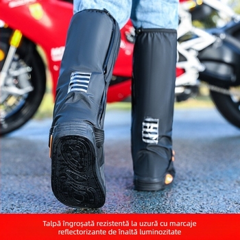 Husă de încălțăminte de ploaie impermeabilă, curea integrată nouă, impermeabilă, pentru motociclete, bărbați și femei