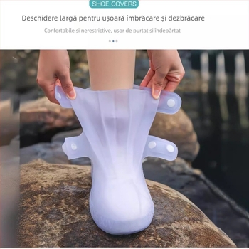 Husă de încălțăminte pentru adulți, impermeabilă, pentru zile ploioase, cizme de ploaie, rezistentă la ploaie, în aer liber, rezistentă la nisip, îngroșată, rezistentă la uzură, husă de încălțăminte rezistentă la zăpadă