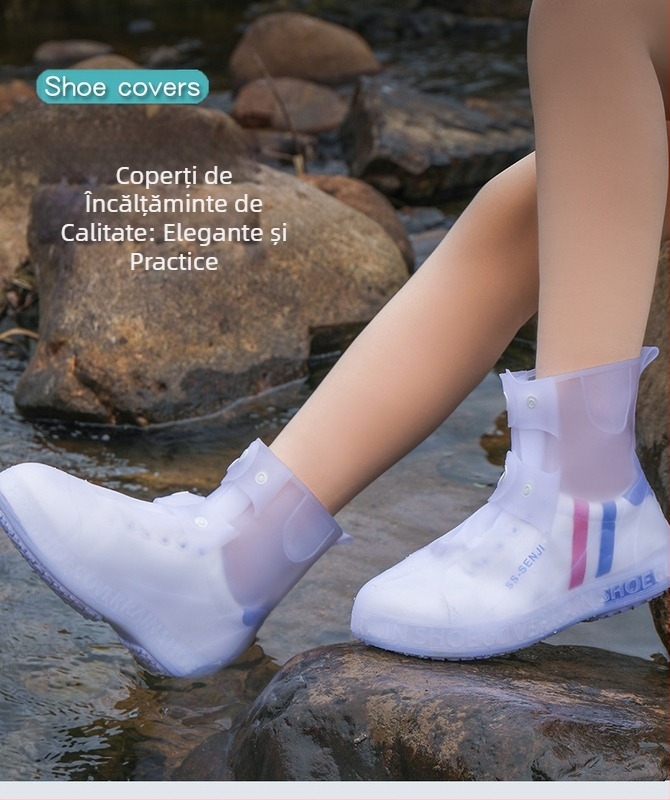 Husă de încălțăminte pentru adulți, impermeabilă, pentru zile ploioase, cizme de ploaie, rezistentă la ploaie, în aer liber, rezistentă la nisip, îngroșată, rezistentă la uzură, husă de încălțăminte rezistentă la zăpadă