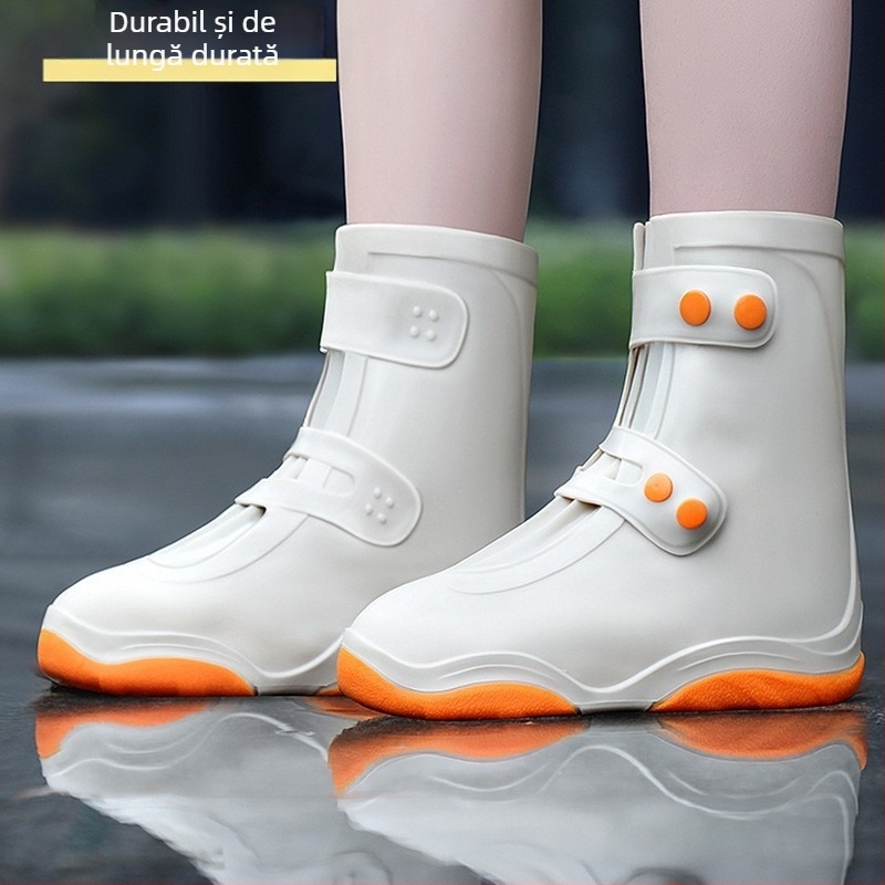 Husă nouă impermeabilă pentru încălțăminte, antiderapantă, anti-murdărire, îngroșată, rezistentă la uzură, portabilă, ușor de purtat și de scos, pentru copii adulți, husă de ploaie din silicon