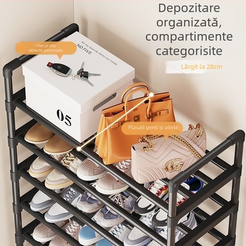 Suport pentru pantofi simplu pentru ușă, depozitare interioară, artefact, mic, îngust, pentru închiriere, dulap pentru pantofi pentru dormitor, multistrat, economie de spațiu