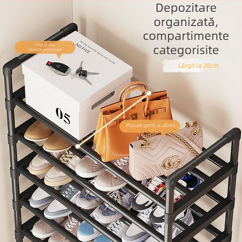 Suport pentru pantofi simplu pentru ușă, depozitare interioară, artefact, mic, îngust, pentru închiriere, dulap pentru pantofi pentru dormitor, multistrat, economie de spațiu