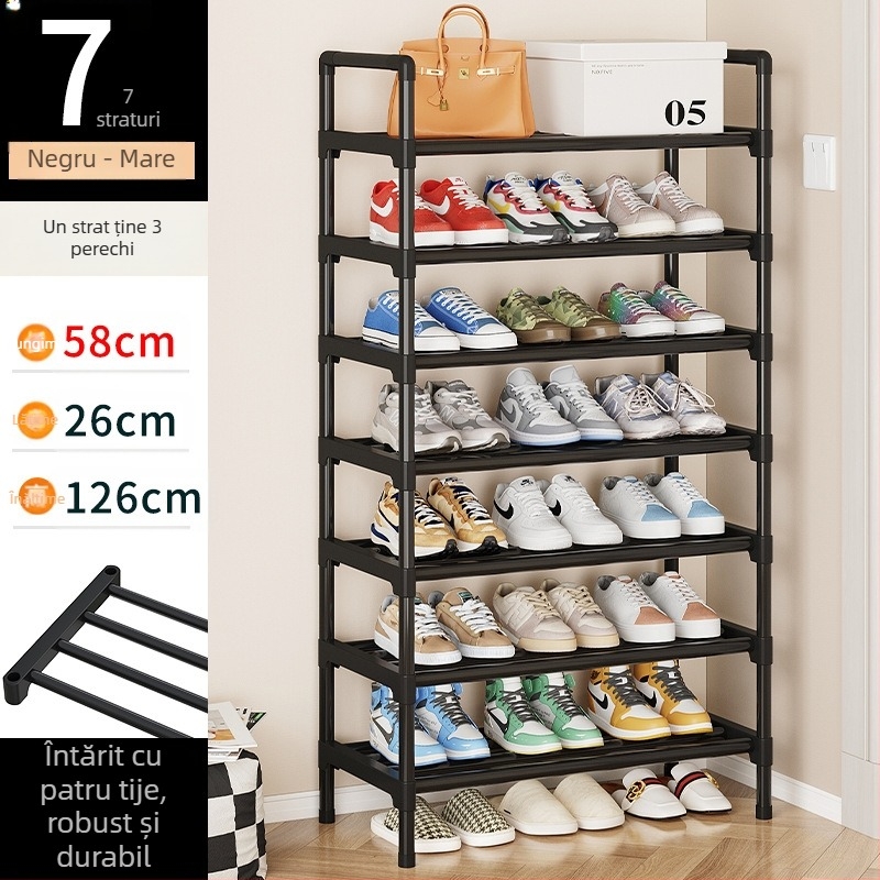 Suport pentru pantofi simplu pentru ușă, depozitare interioară, artefact, mic, îngust, pentru închiriere, dulap pentru pantofi pentru dormitor, multistrat, economie de spațiu