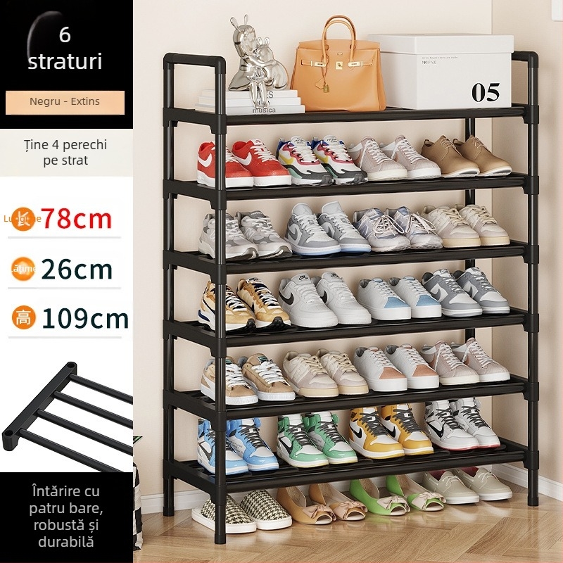 Suport pentru pantofi simplu pentru ușă, depozitare interioară, artefact, mic, îngust, pentru închiriere, dulap pentru pantofi pentru dormitor, multistrat, economie de spațiu