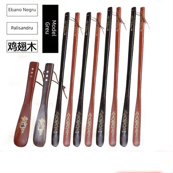 En-gros, meșteșuguri din mahon, extractor de pantofi lungi din lemn, imprimare, pantofi cu mâner lung, ridicare de pantofi din abanos, extragere de pantofi de uz casnic