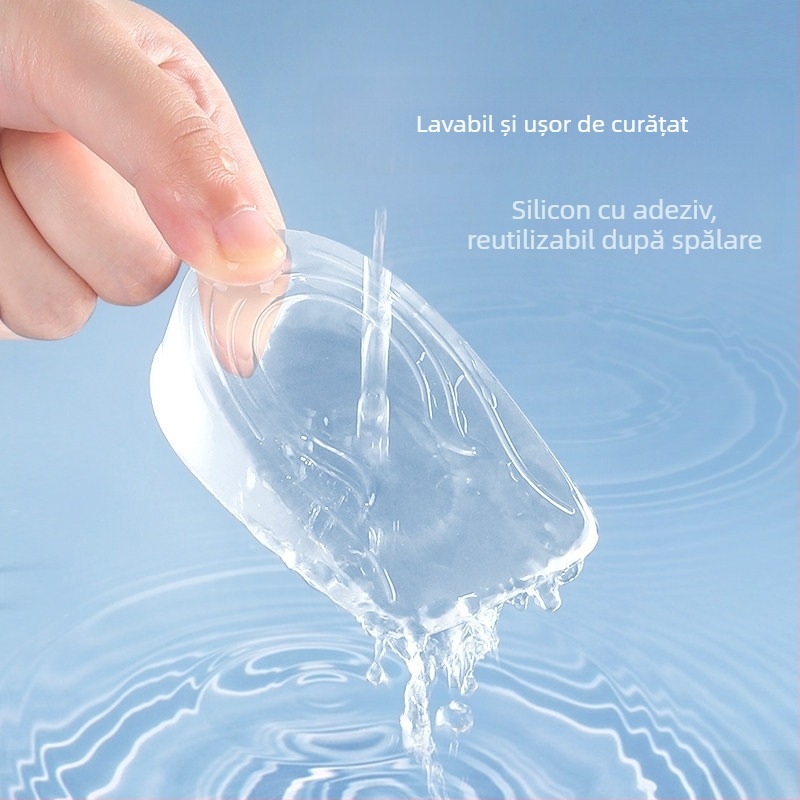 Brant interior transparent din silicon pentru bărbați și femei, invizibil, cu jumătate de pernă interioară, cu artefact pentru călcâi, cizme sport, fără picioare obositoare