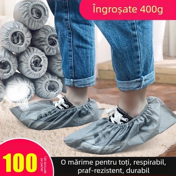 Husă de pantofi de unică folosință pentru interior, uz casnic, îngroșată, rezistentă la praf, antiderapantă, cameră de calculator, student, gri, pentru adulți, husă de picior nețesută