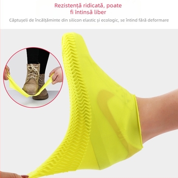 Huse de încălțăminte din silicon, huse de încălțăminte impermeabile și rezistente la ploaie pentru exterior, îngroșate, antiderapante și rezistente la uzură, huse portabile pentru cizme de ploaie din silicon, unisex