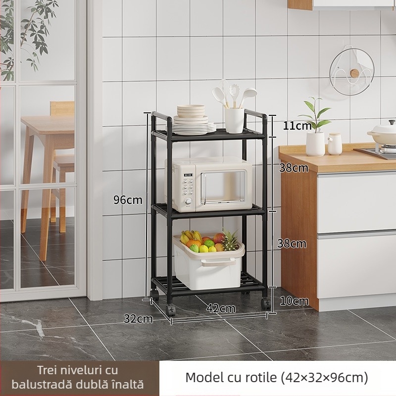 Raft de depozitare pentru bucătărie, raft pentru oale, raft de depozitare multistrat, suport pentru oale speciale, raft mobil pentru legume
